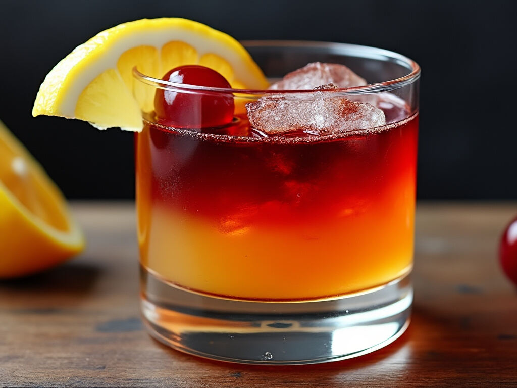 New York Sour cocktail in a rocks glass